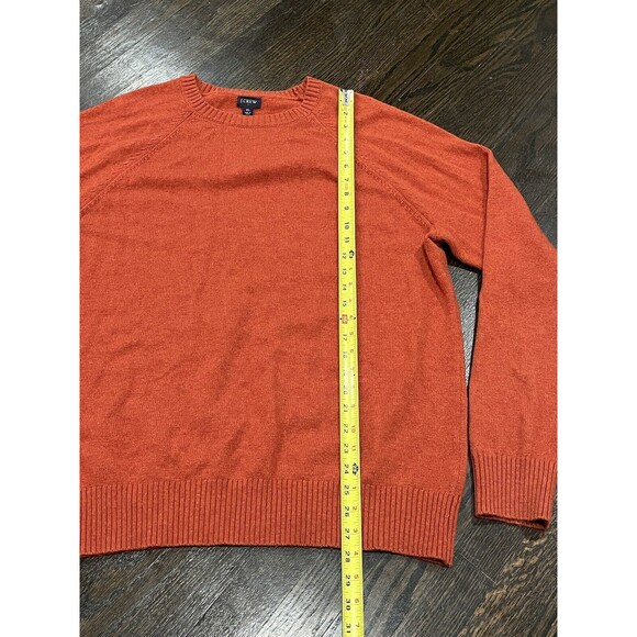 J.Crew Sweater Men’s XL LambsWool CrewNeck Pumpkin Orange Autumn Preppy - Picture 6 of 7